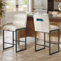 VASAGLE EKHO Collection - Bar Stools Set of 2, Counter Height Stools with Backs, 26.4-Inch Barstools Chairs, Synthetic Leather with Stitching, Mid-Century Modern, Dining Kitchen Island, Cream White