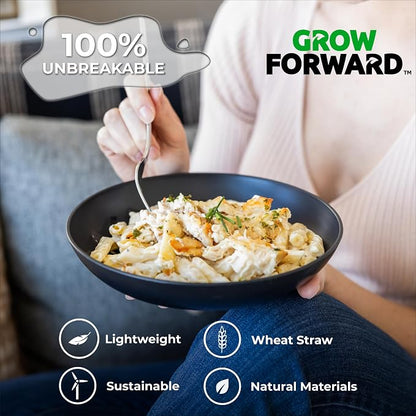 Grow Forward Premium Wheat Straw Pasta Bowls - 42oz Unbreakable Wide & Shallow - Image 4