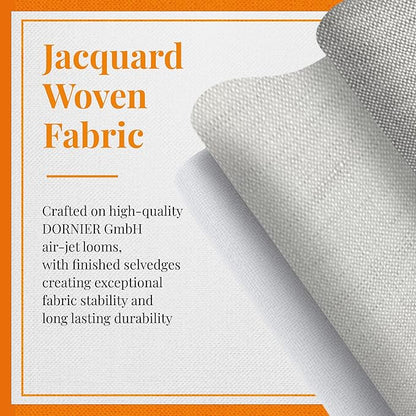 Premium European Cloth Table Linen Placemats - 56% Cotton 44% Linen Fabric, Jacquard Woven Design - for Occasions or Daily Use - Machine Washable - Carlo Lamperti Italy - Natural, 20"x14" (Set of 4)