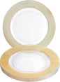 PARTY BARGAINS 13-Inch Charger Plates - 8 Pack, Clear Gold Rope Textured Rim, Heavy-Duty Disposable Chargers for Elegant Dining - Ideal for Weddings and Formal Events