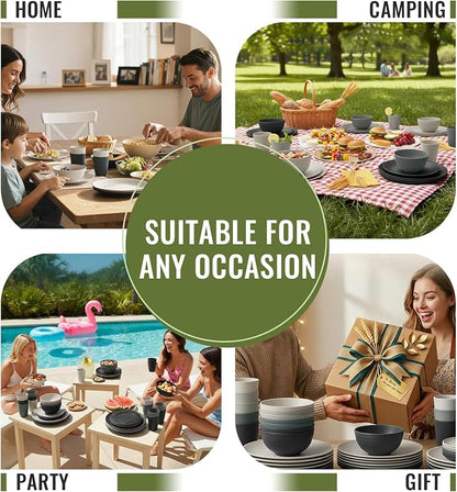 Wheat Straw Dinnerware Sets 40 PCS - Image 8
