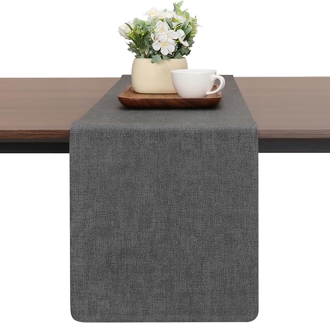 Table Runners 55 Inch Long, Dual-Sided Faux Leather Table Runner | Waterproof by Chitomars
