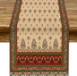 Boho Paisley Table Runner, Vintage Western Brown Dark Red Beige Flowers Leaves by JanJCurt