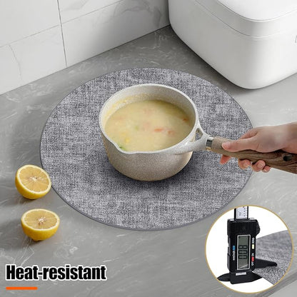 Homaxy Round Faux Leather Placemats and Coasters, Wipeable Place Mats, - Image 2