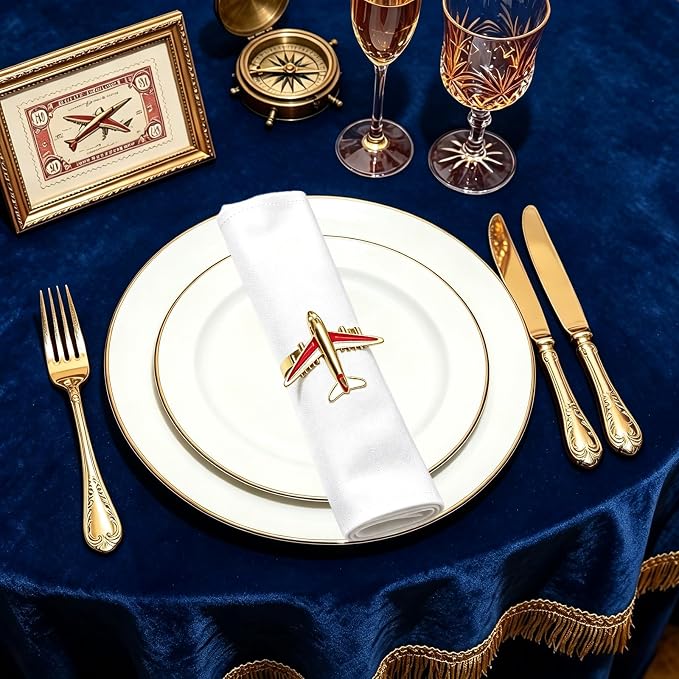 Airplane Napkin Rings Set of 12 - Image 3