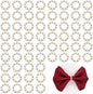 60Pcs Pearl Napkin Rings,Imitation Pearl Beaded Napkin Ring Holder,Serviette Napkins Rings Bulk for Wedding Reception Dinner Table Decor Banquet Home Party (White&Gold, 60Pcs)