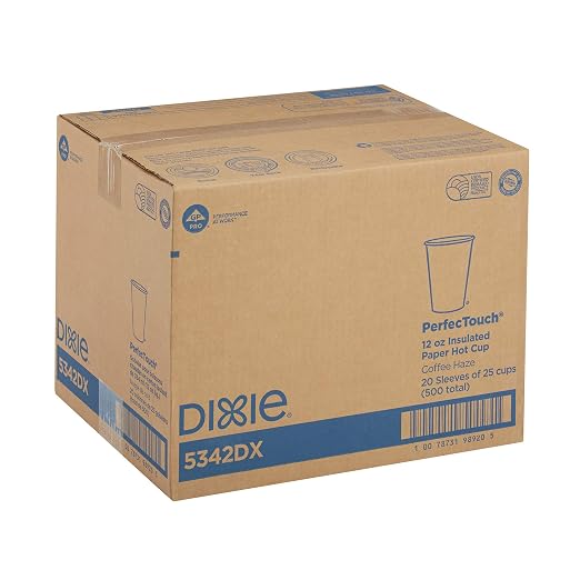 Dixie PerfecTouch 12 oz Paper Coffee Cups By GP PRO, Coffee Haze Design - Image 9