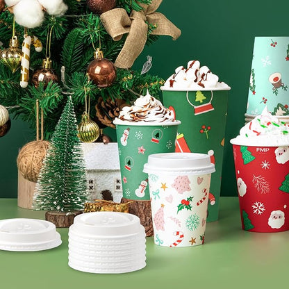Fit Meal Prep 50 Pack 16 oz Christmas Disposable Coffee Cups - Image 7