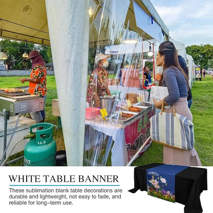 1 Pcs Blue Sublimation Table Runners Blanks 36 x 72 Inch Polyester Table Banner - Image 6