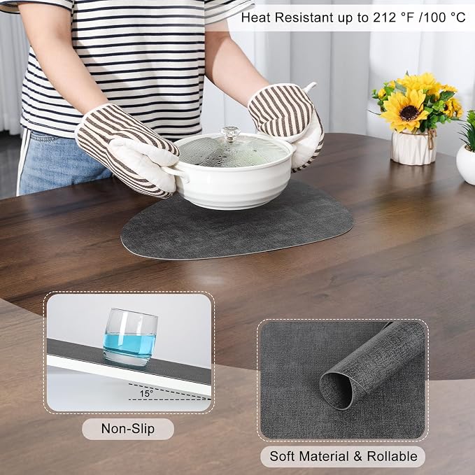 Faux Leather Placemats Set of 4, Dual Sided - Image 5