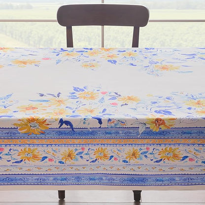 Maison d' Hermine Table Cloth Rectangle Table 100% Cotton 70 x 140 Inches Tablecloth Reusable Decorative for Dining Room Farmhouse Home Valentines Day Decorations Spring Summer - Girassol