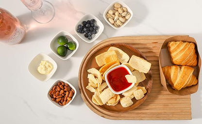 UIBFCWN 2oz Ceramic Dip Bowls Set, 20 PCS Soy Sauce Dish, Dipping Sauce Bowls/Dishes, Mini Square Serving Bowl for Side Dish, BBQ, Ketchup, Charcuterie Condiment