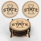 LazerEdge Iowa State Cyclones Wooden Coaster Set - Maple Wood - Officially Licensed Product - 4-Pack