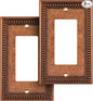 Henne Bery Raised Pearls Decorative Wall Plate Switch Plate Outlet Cover (Single Decorator 2PK, Sponged Copper)