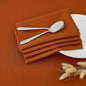 maxmill Fall Cloth Napkins 20 x 20 Inch Weaved Pattern Soft Comfortable and Luxury Serviette for Harvest Thanksgiving Family Dinners Weddings Parties and Banquets Set of 4 Pieces, Rust
