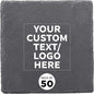 Custom Sohag Square Slate Coasters Set of 50, Personalized Bulk Pack - Table Decor, Kitchen Decor, Wedding Favors - Black