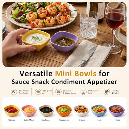 5oz Soy Sauce Dish, Unbreakable Wheat Straw Bowls Set of 8, Microwave Safe - Image 4