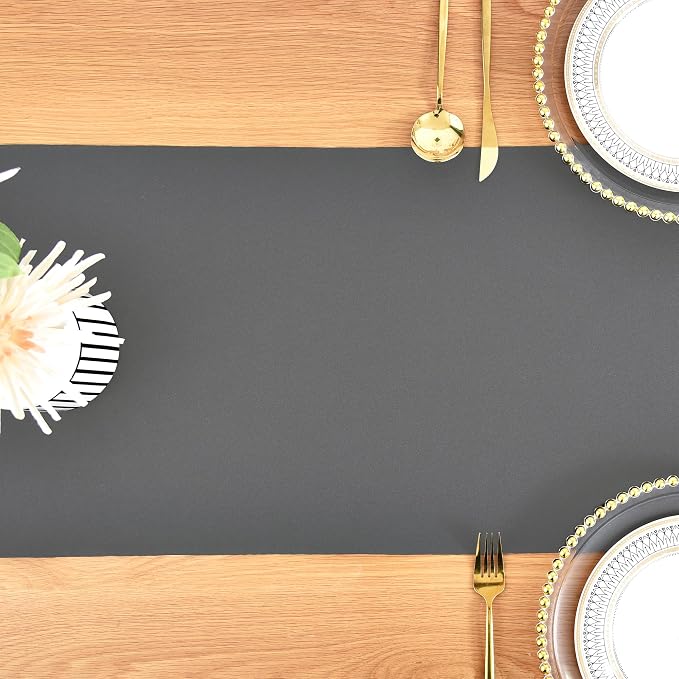 Wolkemer Farmhouse Grey Table Runner Dining Table Runners 72 Inches Long | - Image 8