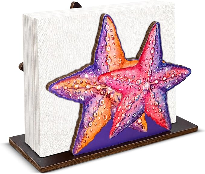 Starfish Decor Wood Napkin Holder by Unknown