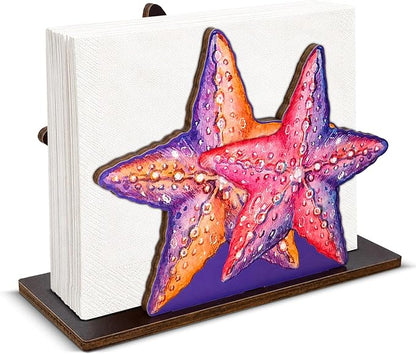 Starfish Decor Wood Napkin Holder by Unknown