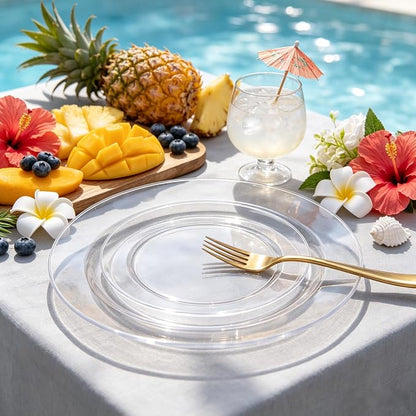 FLOWERCAT 60PCS Clear Plastic Plates - Image 2
