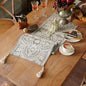 Table Runner Embroidered Lace Dresser Runner, 4 Tassel Pendants, Layered Accent by ARTBLOSS