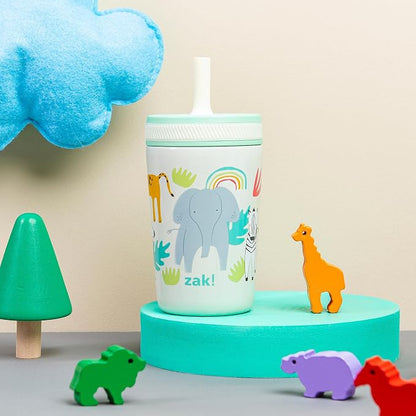 Zak Designs Safari Kelso 12oz Stainless Steel Leak-Proof Toddler Straw Cup - Image 2
