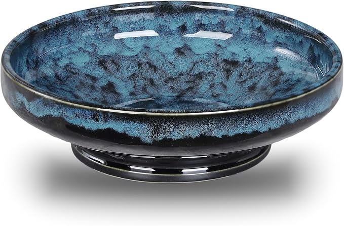 Ceramic Fruit Bowl for Kitchen Counter, Decorative Pedestal Bowl for Table by STE-CER