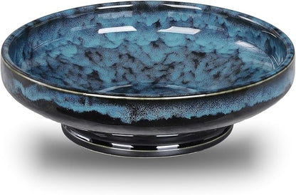 Ceramic Fruit Bowl for Kitchen Counter, Decorative Pedestal Bowl for Table by STE-CER
