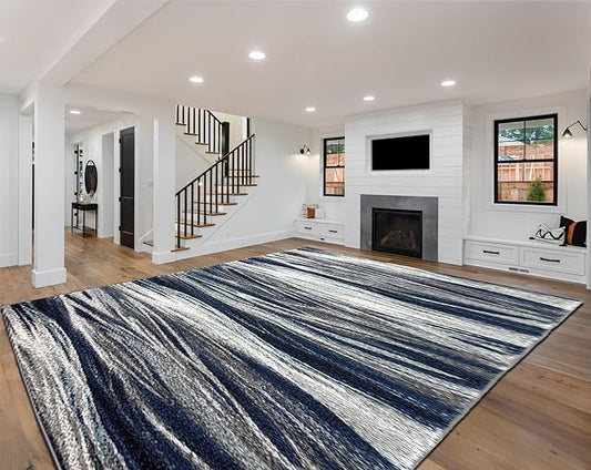 Keen Home Design Area Rugs - 10x14 Non-Shedding, Abstract Rugs for Kitchen, Living Room, Bedroom, Dining Room, Entryway - Size: 9'10" x 14', Multi