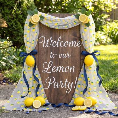 4 Pcs Lemon Tulle Table Runner 29 x70 inch Lemon Lace Table Runner Lemonade - Image 6