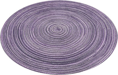 SHACOS Round Braided Placemats Set of 6 Round Placemats Cotton Blend Fabric - Image 3