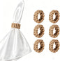 Braided Jute Napkin Rings Set of 6, Minimalist Round Woven Napkin Holders by Unknown