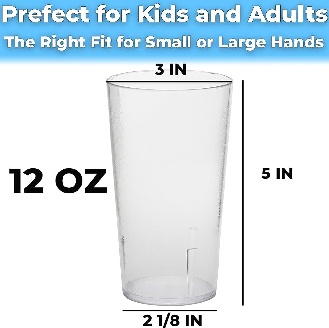 Restaurant Grade, BPA-Free 12oz Clear Plastic Cups 24pk. Super Durable - Image 6