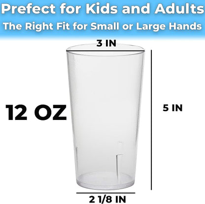 Restaurant Grade, BPA-Free 12oz Clear Plastic Cups 24pk. Super Durable - Image 6