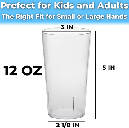 Restaurant Grade, BPA-Free 12oz Clear Plastic Cups 6pk. Super Durable, Break - Image 6