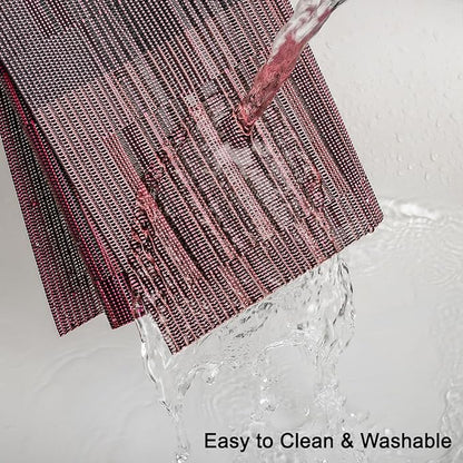 Placemats Set of 6, Vinyl Woven Place Mats Indoor Set of 6 Washable Wipeable PVC Table Mats Heat-Resistant Non Slip Plastic Placemat for Kitchen Dining Outdoor Table (Purple Red, Set of 6)