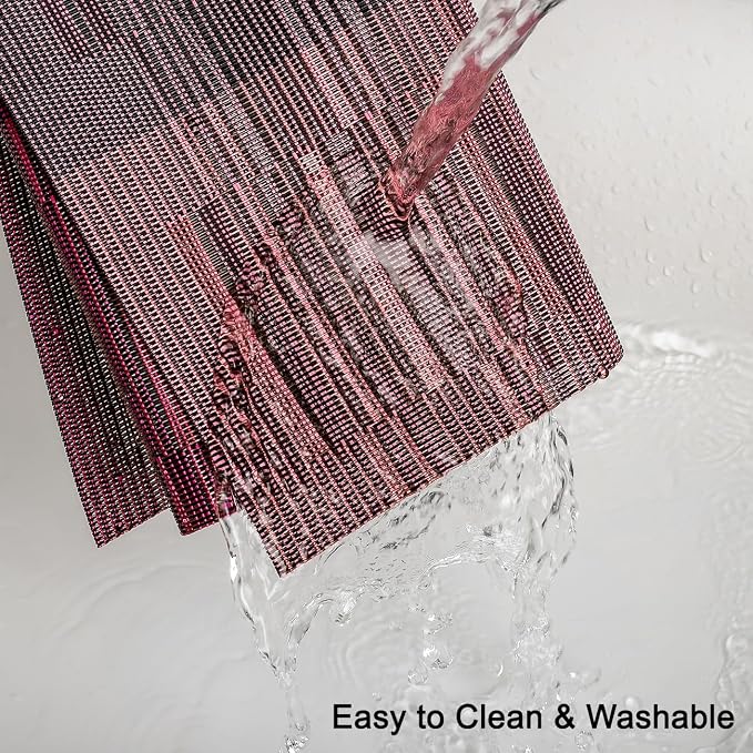 Table Runner 88 Inches Long, Vinyl Woven Farmhouse Table Runners | Washable - Image 3