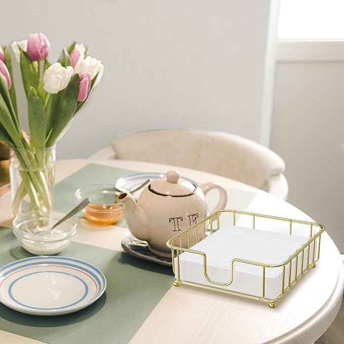 Napkin Holder for Table, Napkin Holders for Paper Napkins, GMFINE Flat Metal - Image 7