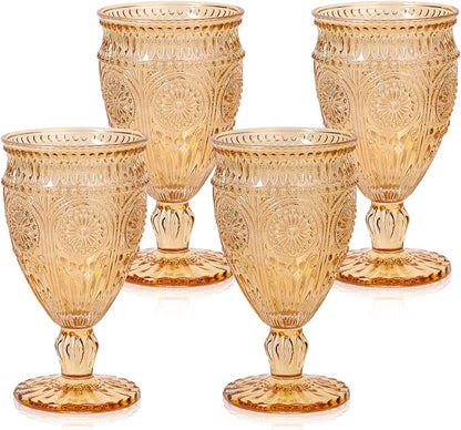 Darlion Goblets, Goblet Glasses, Amber Goblets, Vintage Wine Glasses 12oz | by PurchaseNow