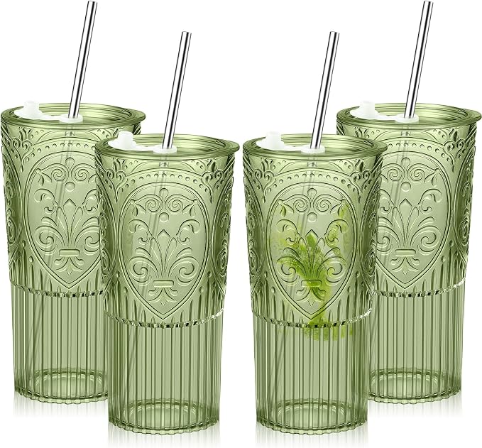 4 Set 20oz Vintage Plastic Tumbler by Unknown