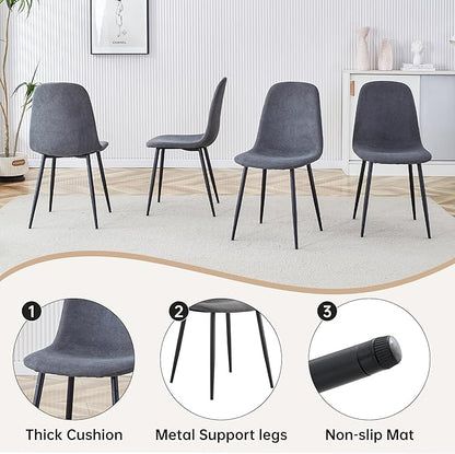 Dining Table Set for 6,Modern Dining Table and Fabric Chairs 6, 7 Piece Kitchen Table and Chairs for Kitchen Dining Room,Apartment