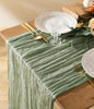Vitalizart Cheesecloth Table Runner Sage Green 10ft Gauze Boho Rustic | 120 by Vitalizart