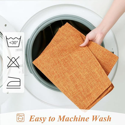 SHACOS Fabric Placemats Set of 6 Washable Heat Resistant Place Mats Non Slip Thick Cloth Placemats Reversible Table Mats Indoor Outdoor Home Wedding Table Decor, Orange