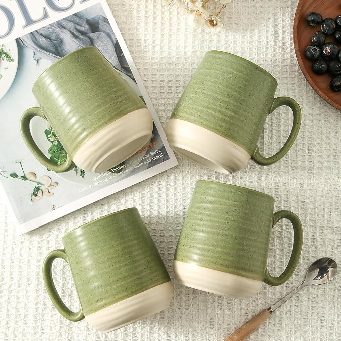 Large Ceramic Coffee Mugs Set - 15 OZ Porcelain Coffee Latte Cups Set of 4 - Image 5