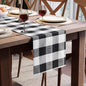 Encasa XO Table Runner, Woven Cotton Dining Runner 13"x72" Buffalo Black Checks by EncasaXO