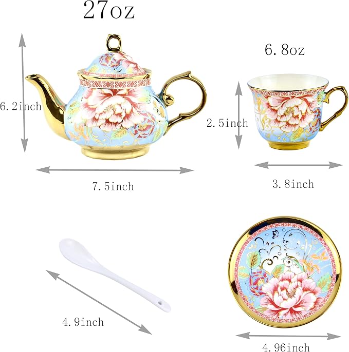 20 Pieces Porcelain Tea Set - Image 6