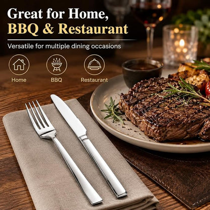 SANTUO 20-Piece Stainless Steel Dinner Knife and Fork Set - Image 7