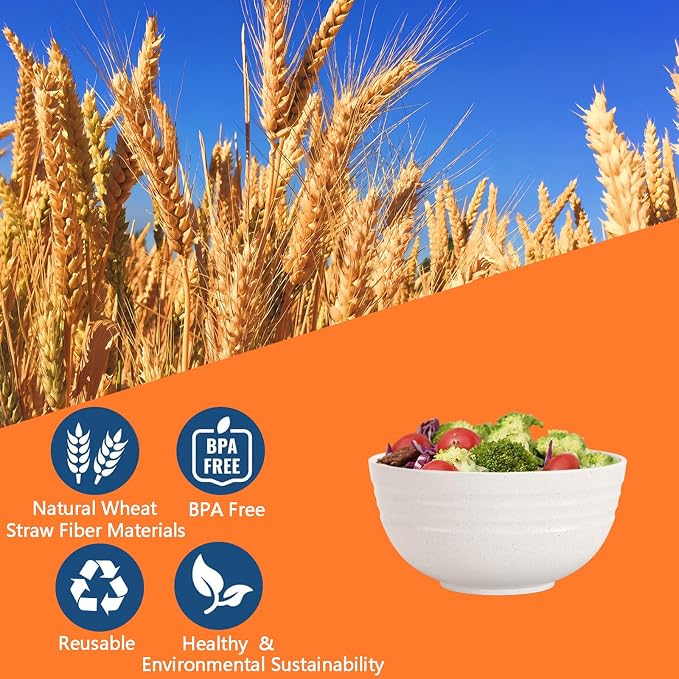 34 Oz Big Bowls， Soup Bowls BPA-Free Dishwasher & Microwave Safe Bowl Sets - Image 3