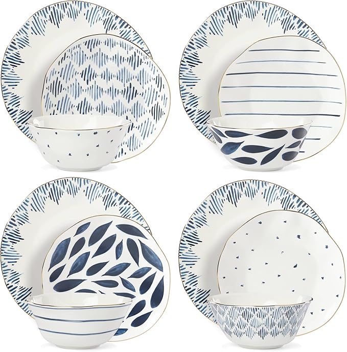 Lenox Blue Bay 12-Piece Dinnerware Set | ceramic, dishwasher safe, microwave - Image 2